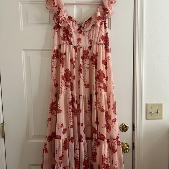 Dresses & Skirts - Floral Pink and Red Maxi Dress